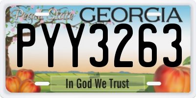 GA license plate PYY3263