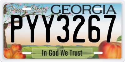 GA license plate PYY3267