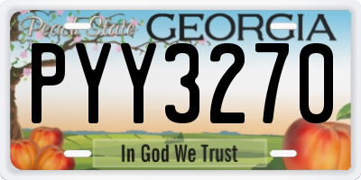 GA license plate PYY3270