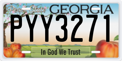 GA license plate PYY3271