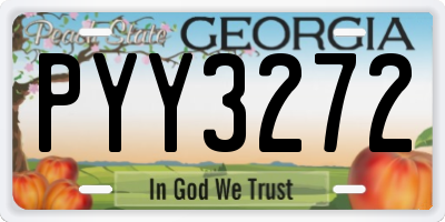 GA license plate PYY3272