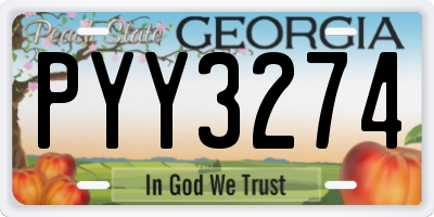 GA license plate PYY3274