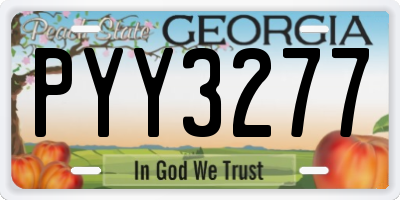 GA license plate PYY3277