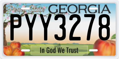 GA license plate PYY3278