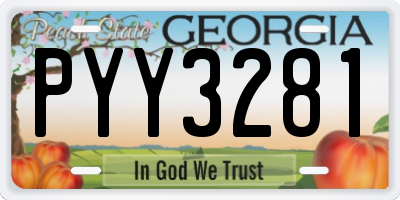 GA license plate PYY3281
