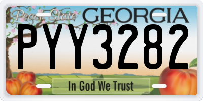 GA license plate PYY3282