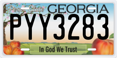 GA license plate PYY3283