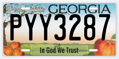GA license plate PYY3287