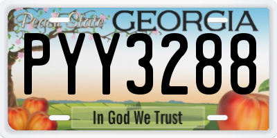 GA license plate PYY3288
