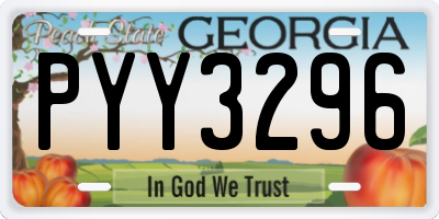 GA license plate PYY3296