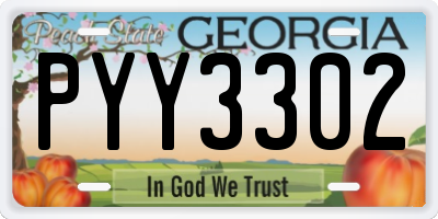 GA license plate PYY3302