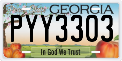 GA license plate PYY3303