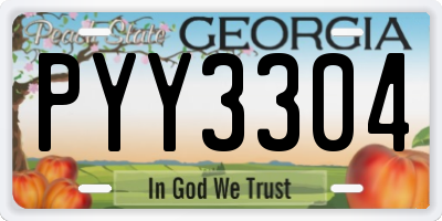GA license plate PYY3304