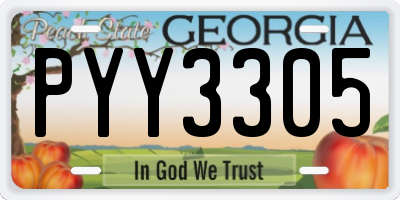 GA license plate PYY3305