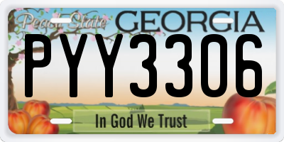 GA license plate PYY3306