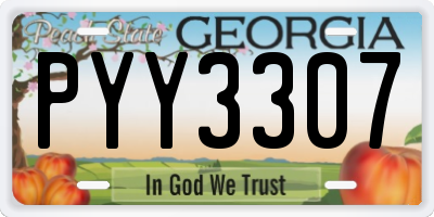 GA license plate PYY3307