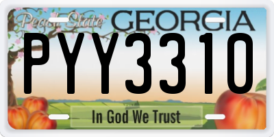 GA license plate PYY3310