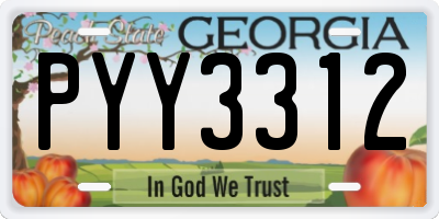 GA license plate PYY3312
