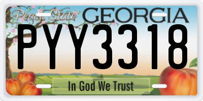 GA license plate PYY3318
