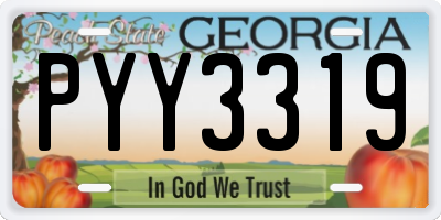 GA license plate PYY3319