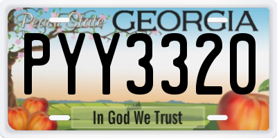 GA license plate PYY3320