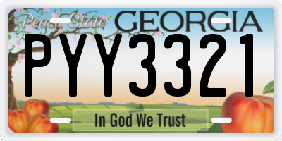 GA license plate PYY3321