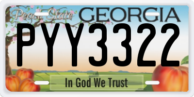 GA license plate PYY3322