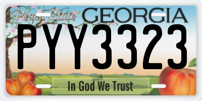 GA license plate PYY3323