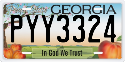 GA license plate PYY3324