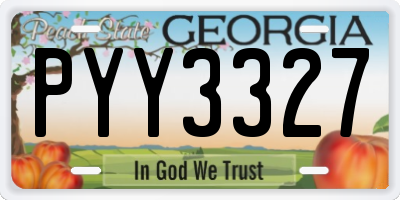 GA license plate PYY3327