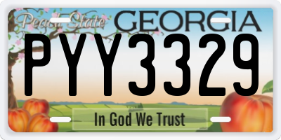 GA license plate PYY3329