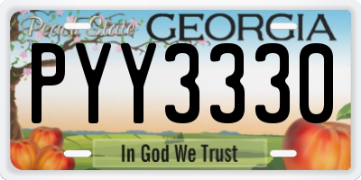 GA license plate PYY3330