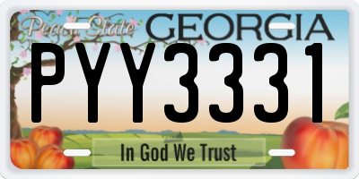 GA license plate PYY3331