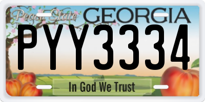 GA license plate PYY3334