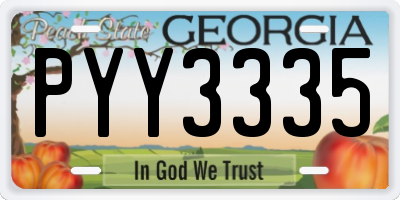 GA license plate PYY3335