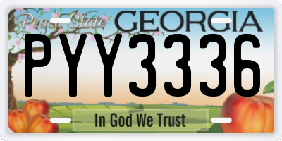 GA license plate PYY3336