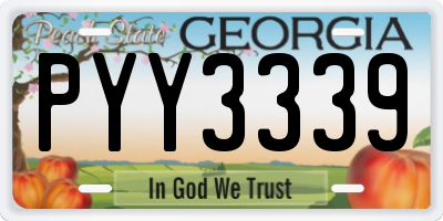 GA license plate PYY3339