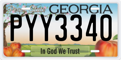 GA license plate PYY3340