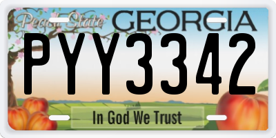 GA license plate PYY3342