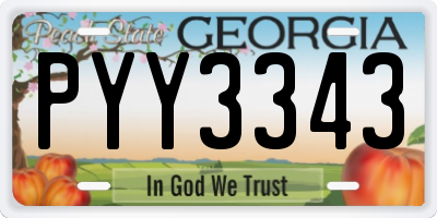 GA license plate PYY3343