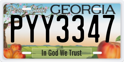 GA license plate PYY3347