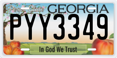 GA license plate PYY3349