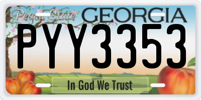 GA license plate PYY3353