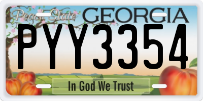 GA license plate PYY3354