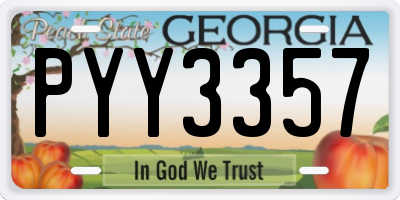 GA license plate PYY3357