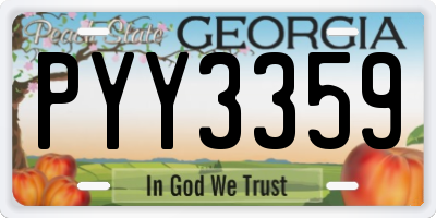 GA license plate PYY3359