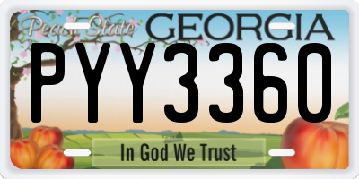 GA license plate PYY3360