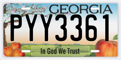 GA license plate PYY3361