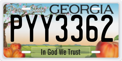 GA license plate PYY3362