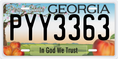 GA license plate PYY3363